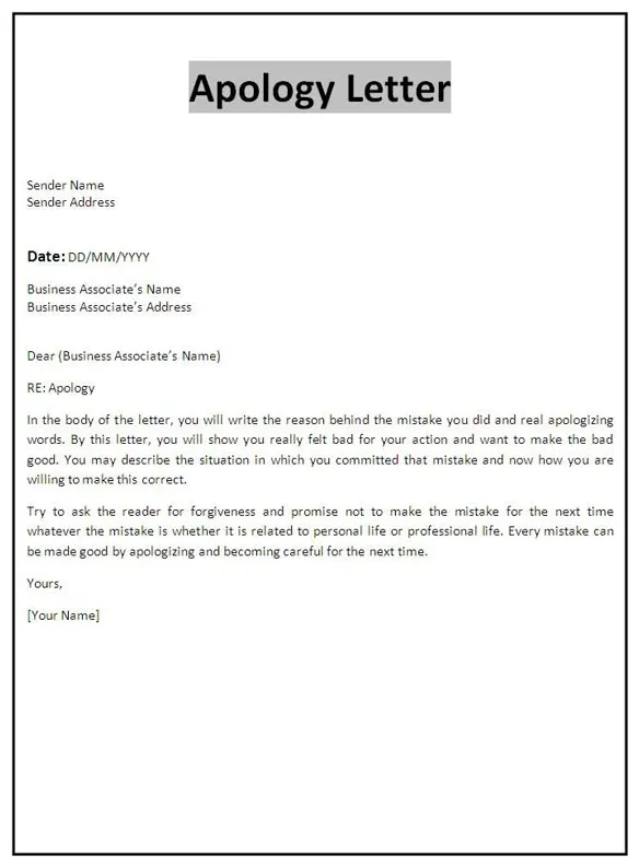 Apology letter absence work ~ anaxmen