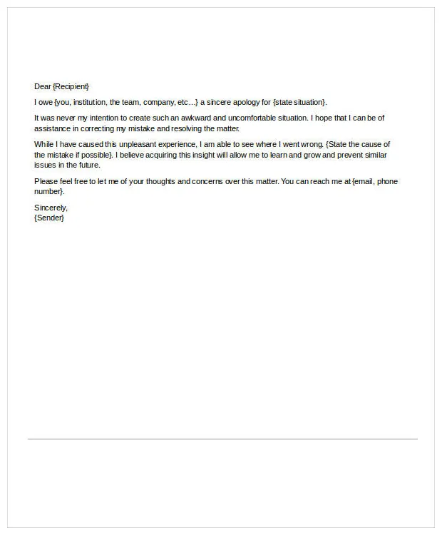 Letters Of Apology - 13+ Free Word, PDF Documents Download