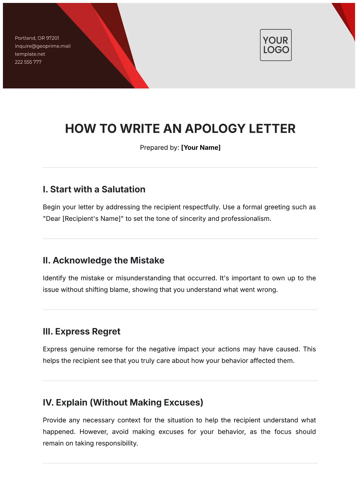 Free apology letter to court template to edit online