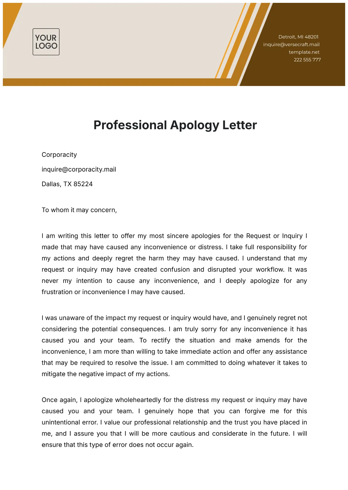 Free apology letter to court template to edit online
