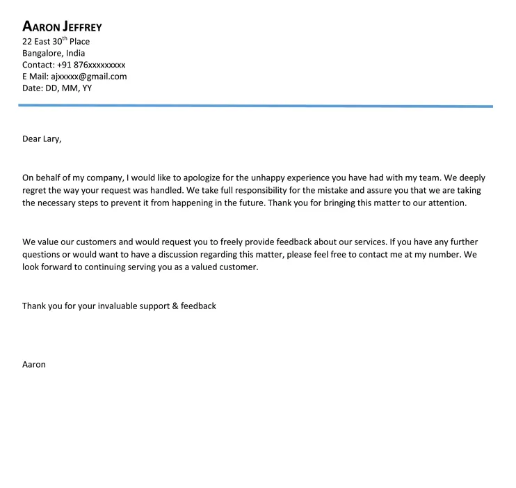 Apology letter apologize letter format sorry letter naukri