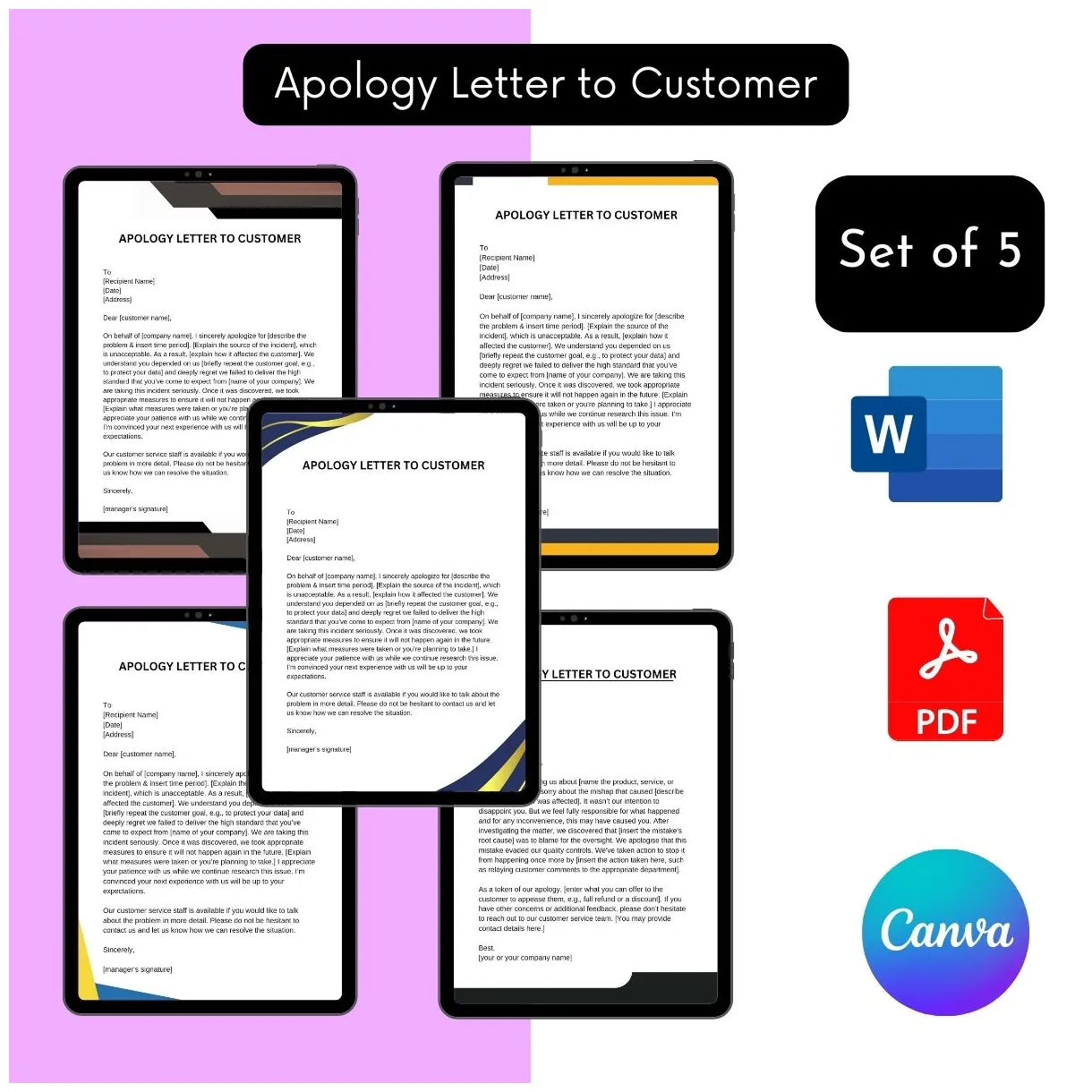 Apology Letter to Customer Word Archives - Template DIY