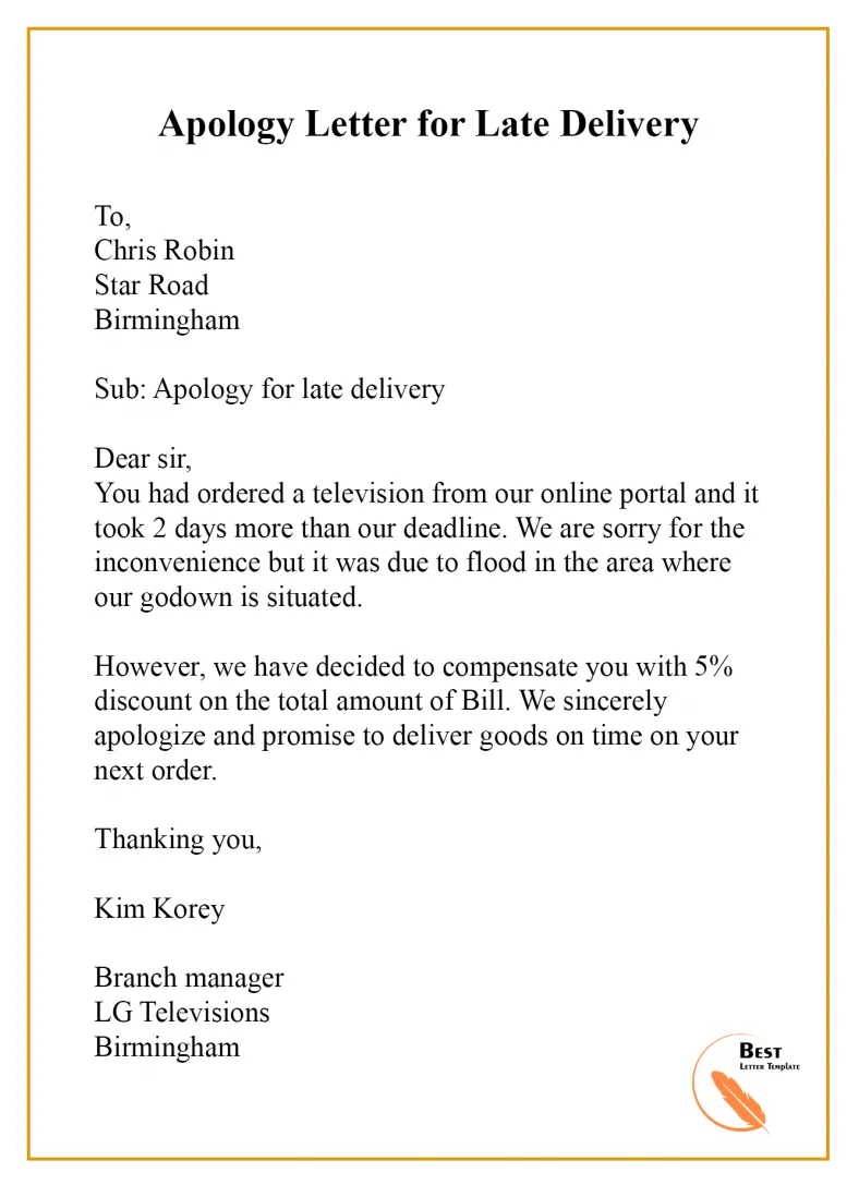 Apology Letter Template to Customer – Format, Sample & Example