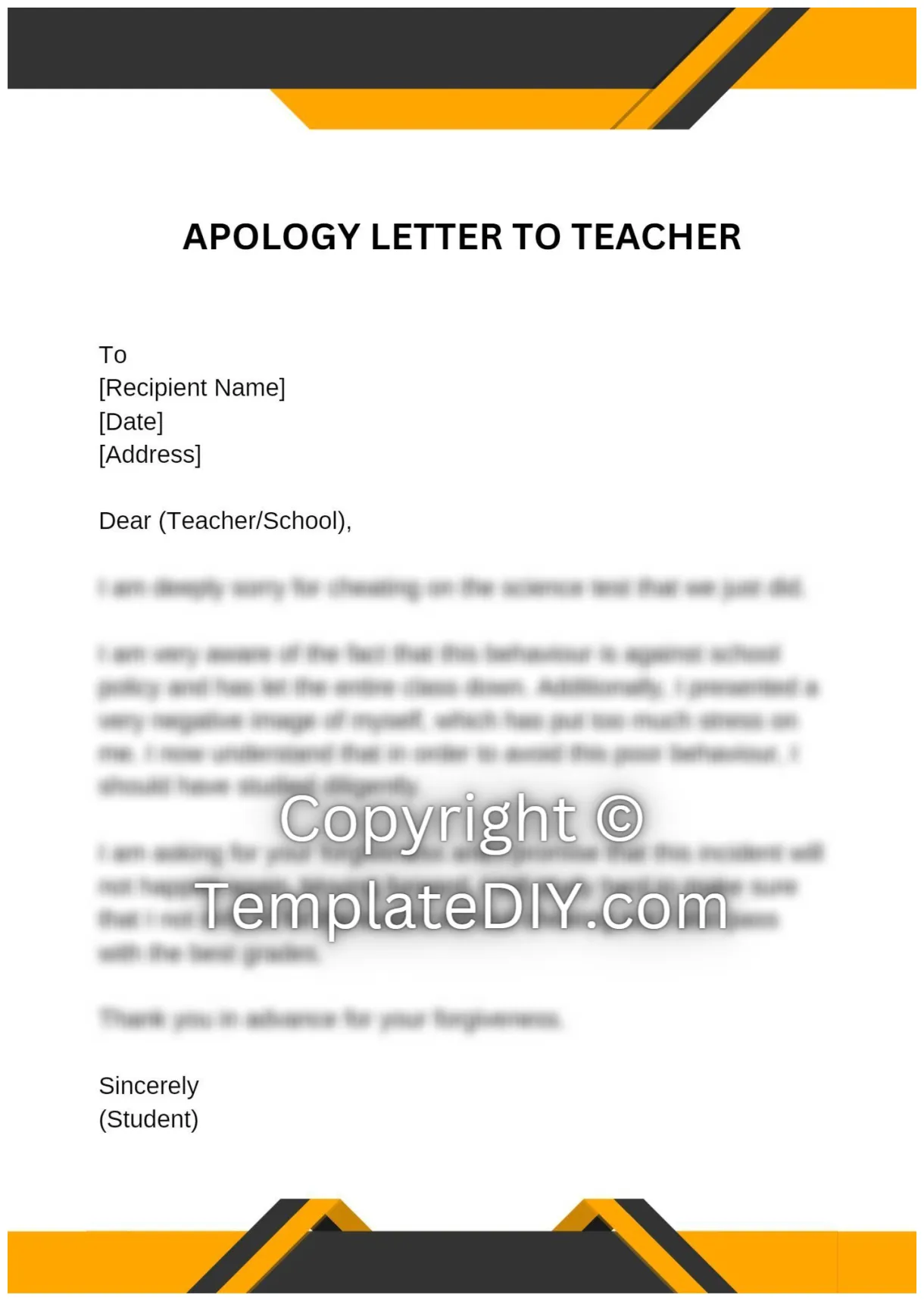 Apology Letter to Teacher Sample with Examples [Word]