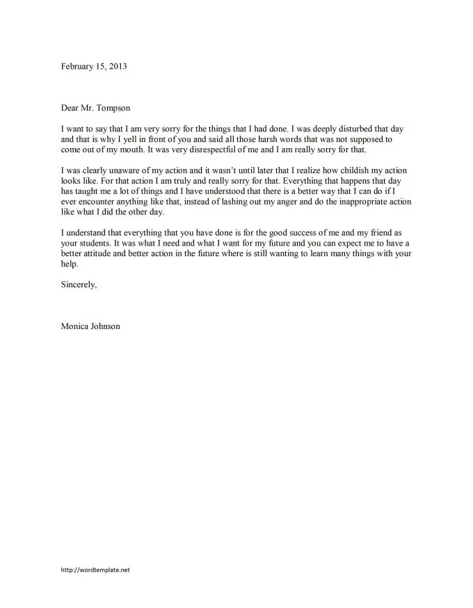 apology letter to teacher Archives - WORDTEMPLATES.net