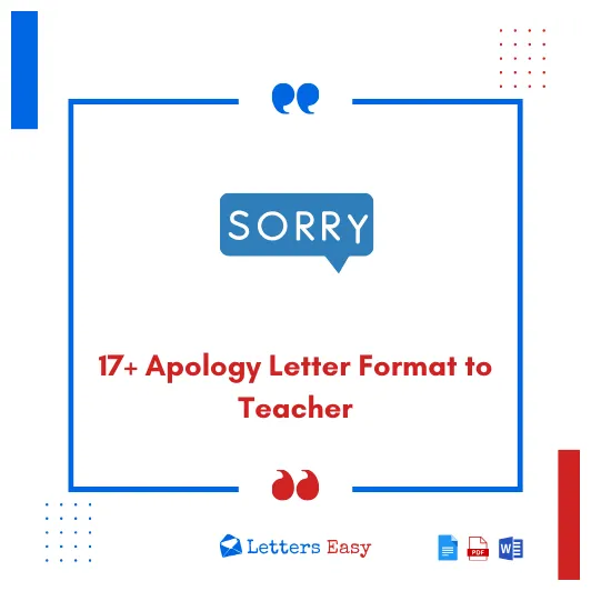 Apology Letter To Teacher