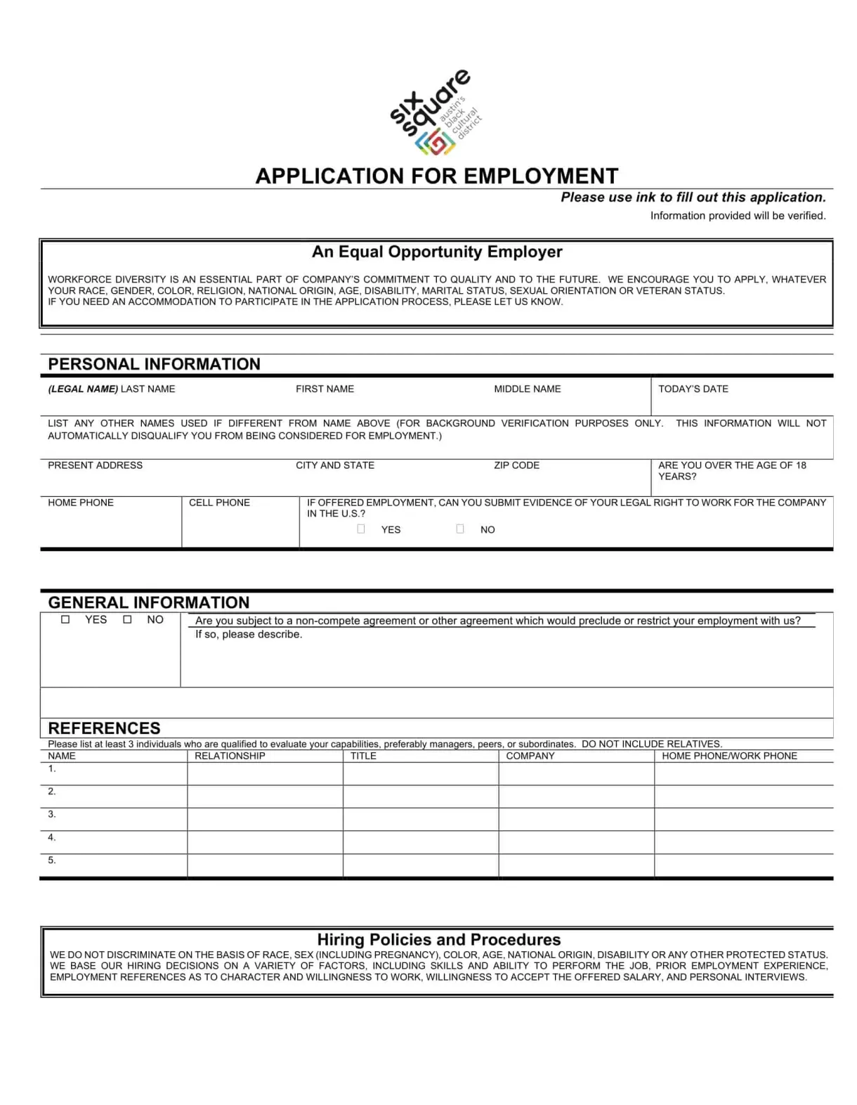 Free printable employment job application form templates [pdf]