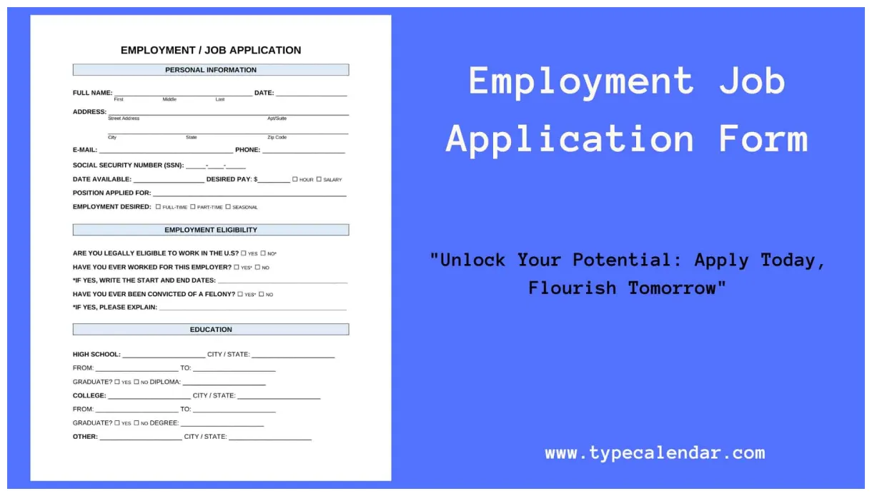 Free printable employment application form pdf download printables