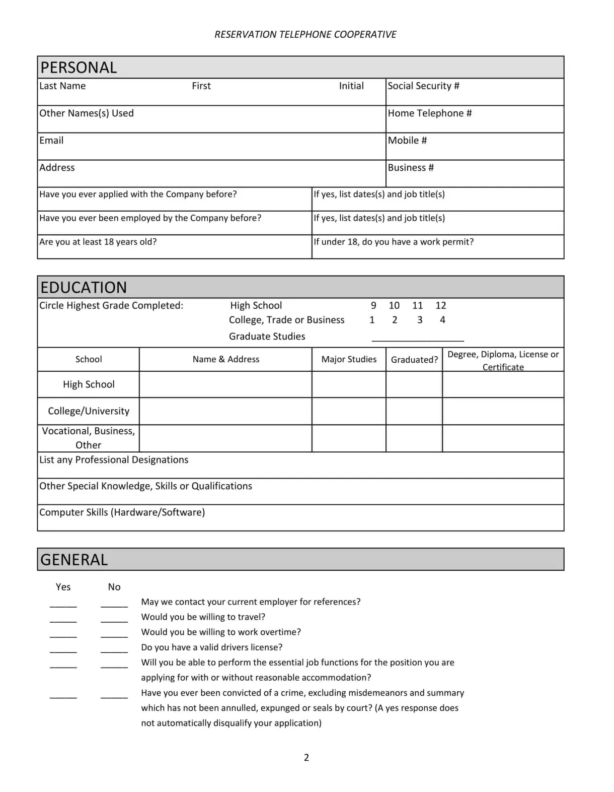Free printable employment application form pdf download printables printable coloring page