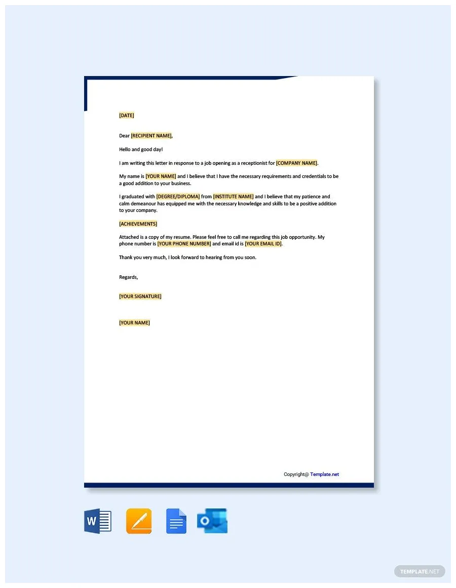 Job in word, google docs, pdf