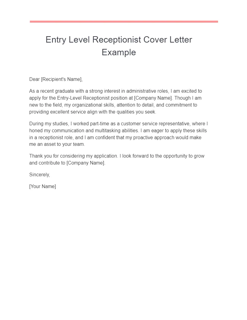18+ receptionist cover letter examples to download