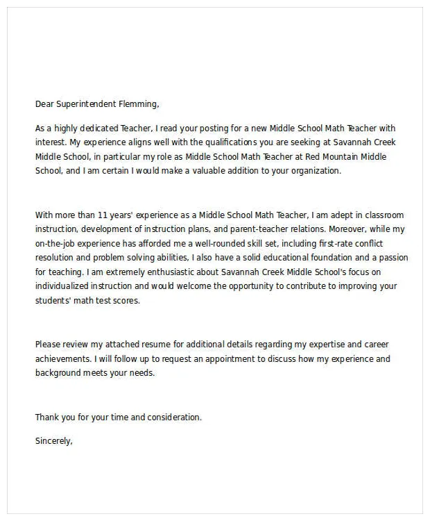13 sample job application letters for teachers sample of application