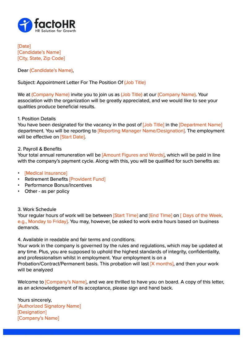 S download free appointment letter samples