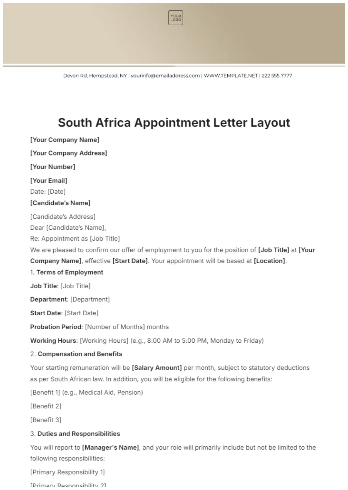 Free board member appointment letter template to edit online