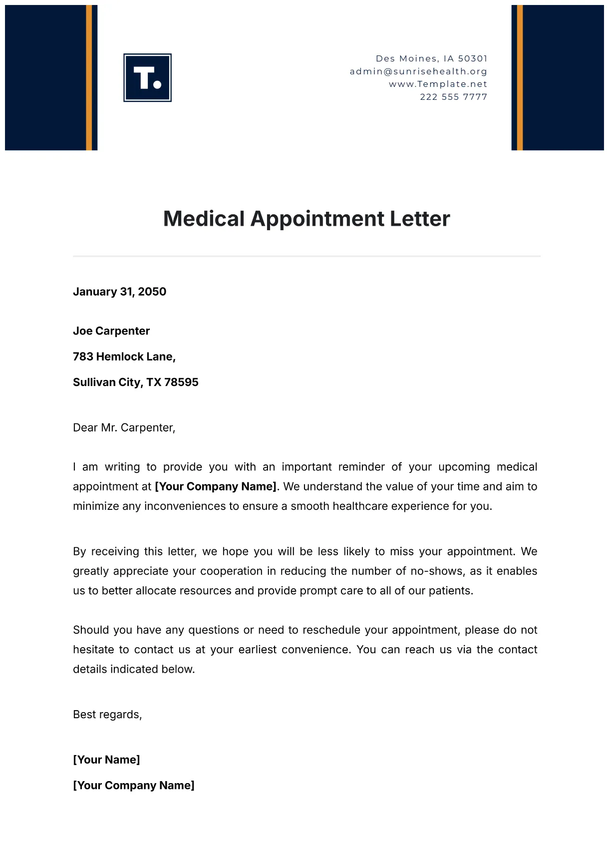 Follow up doctor appointment letter sle infoupdate
