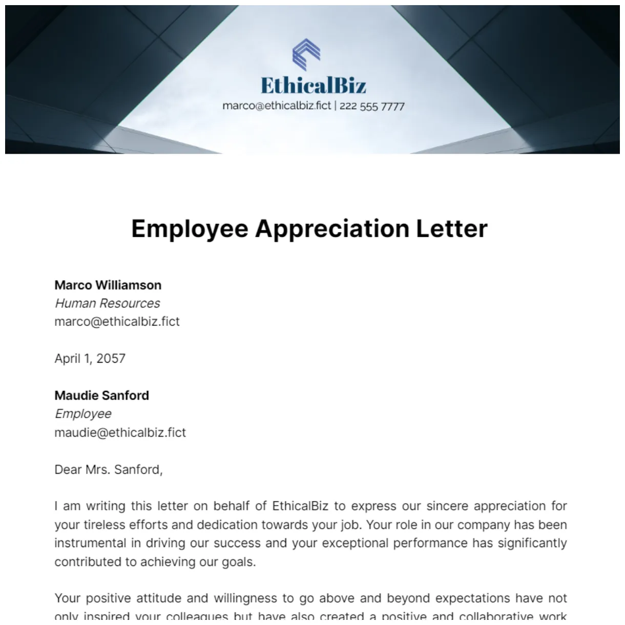 Employee appreciation letter to manager infoupdate
