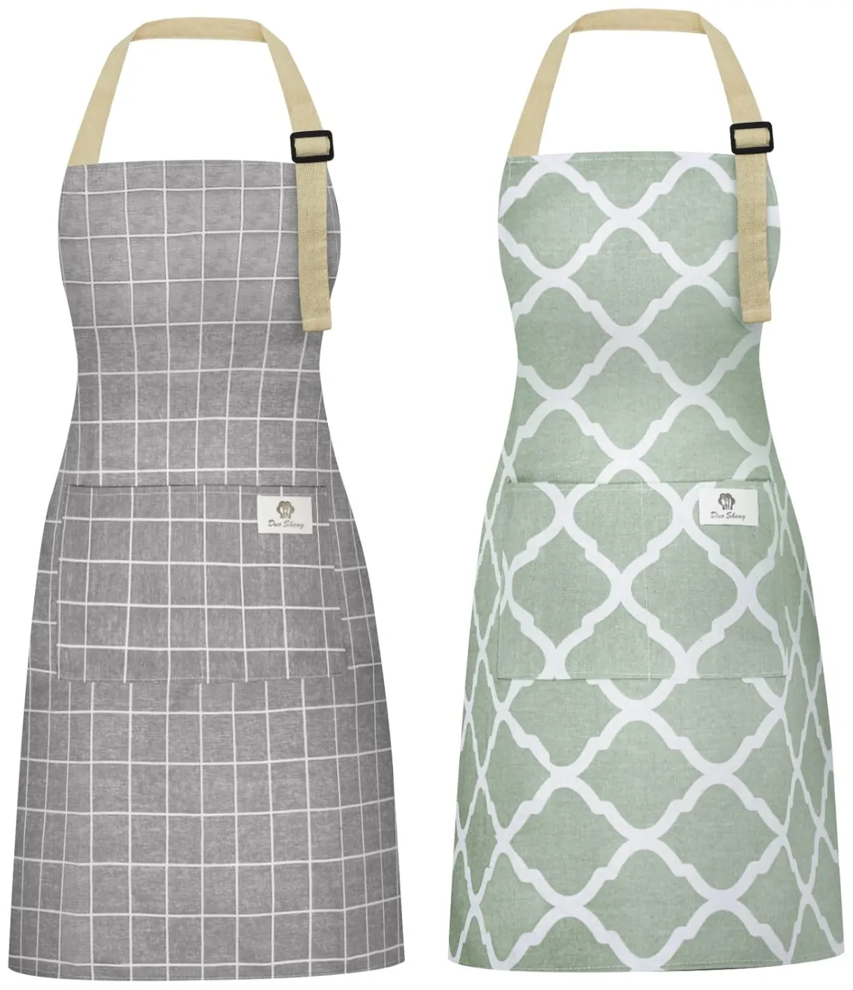 Amazon riqiaqia 2 pieces aprons for women with pockets, cotton