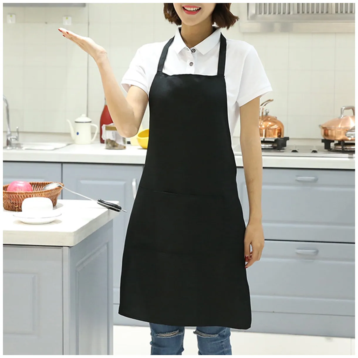 22'' x 30'' cooking apron,professional grade kitchen apron 2 front