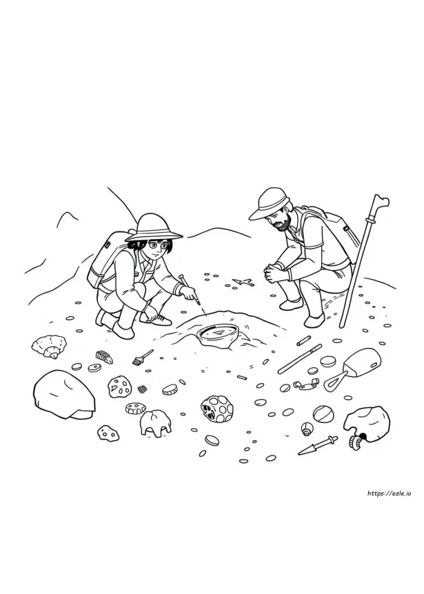 Archeoloog kleurplaat kleurplaat