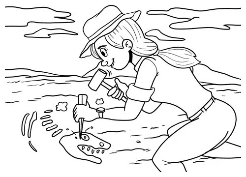 Archaeologist woman coloring page free printable coloring pages
