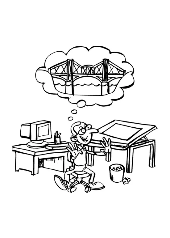 Coloring Page architect - Free printables - Img 10422