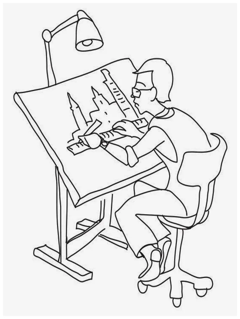 Architect free coloring pages
