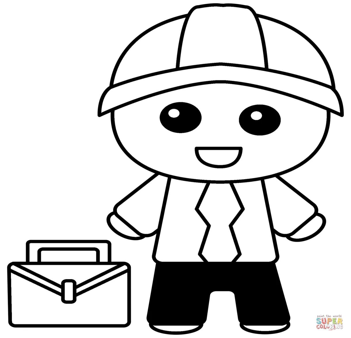 Cartoon Architect coloring page | Free Printable Coloring Pages