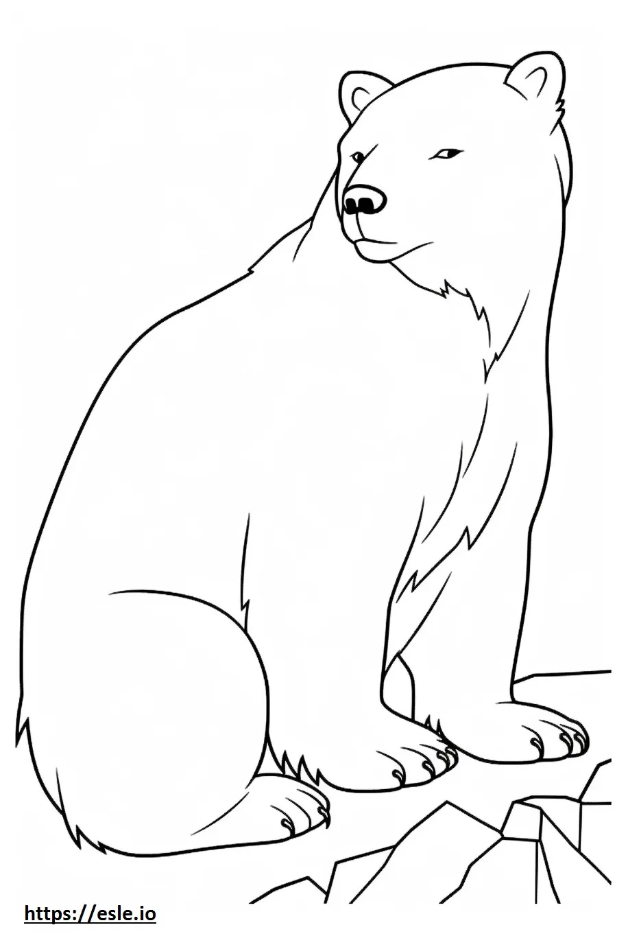 Arctic fox playing coloring page