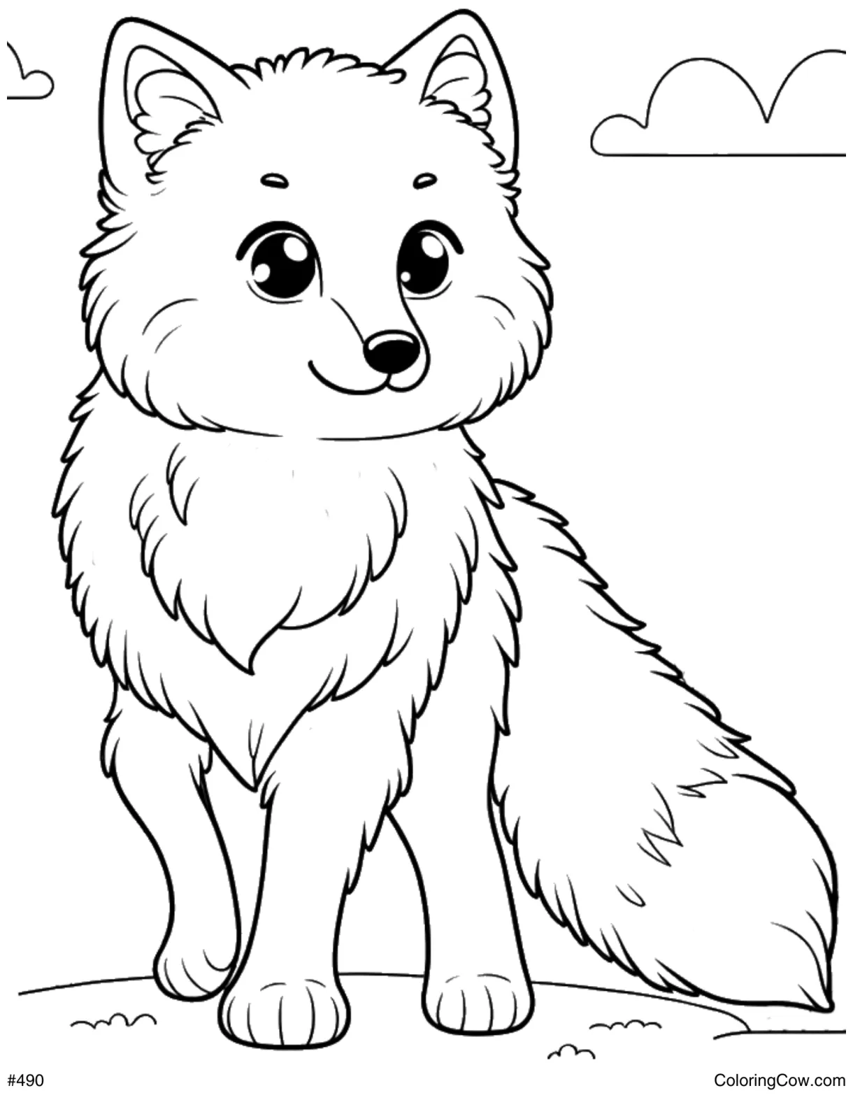 Arctic fox coloring page