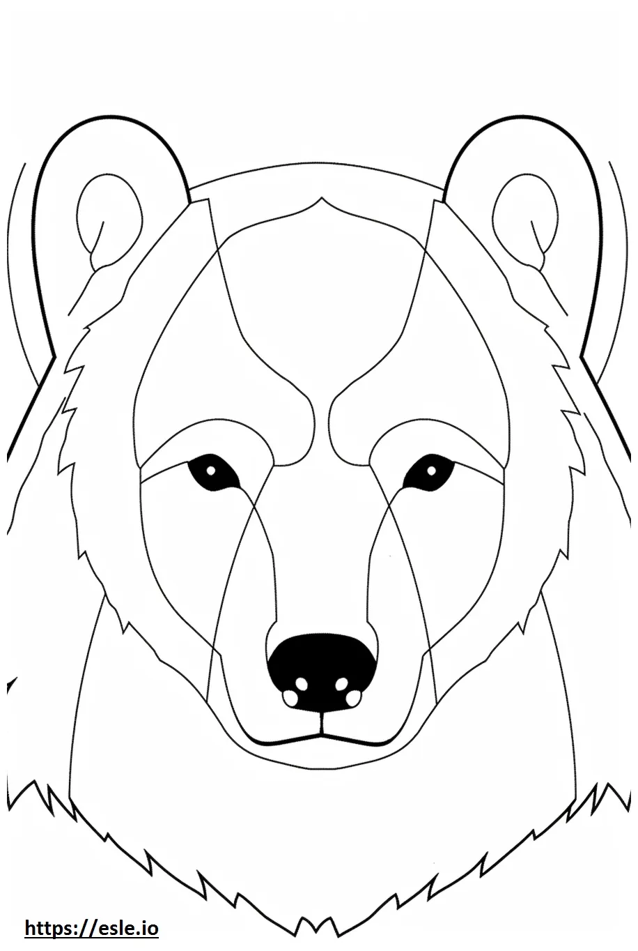 Arctic fox face coloring page