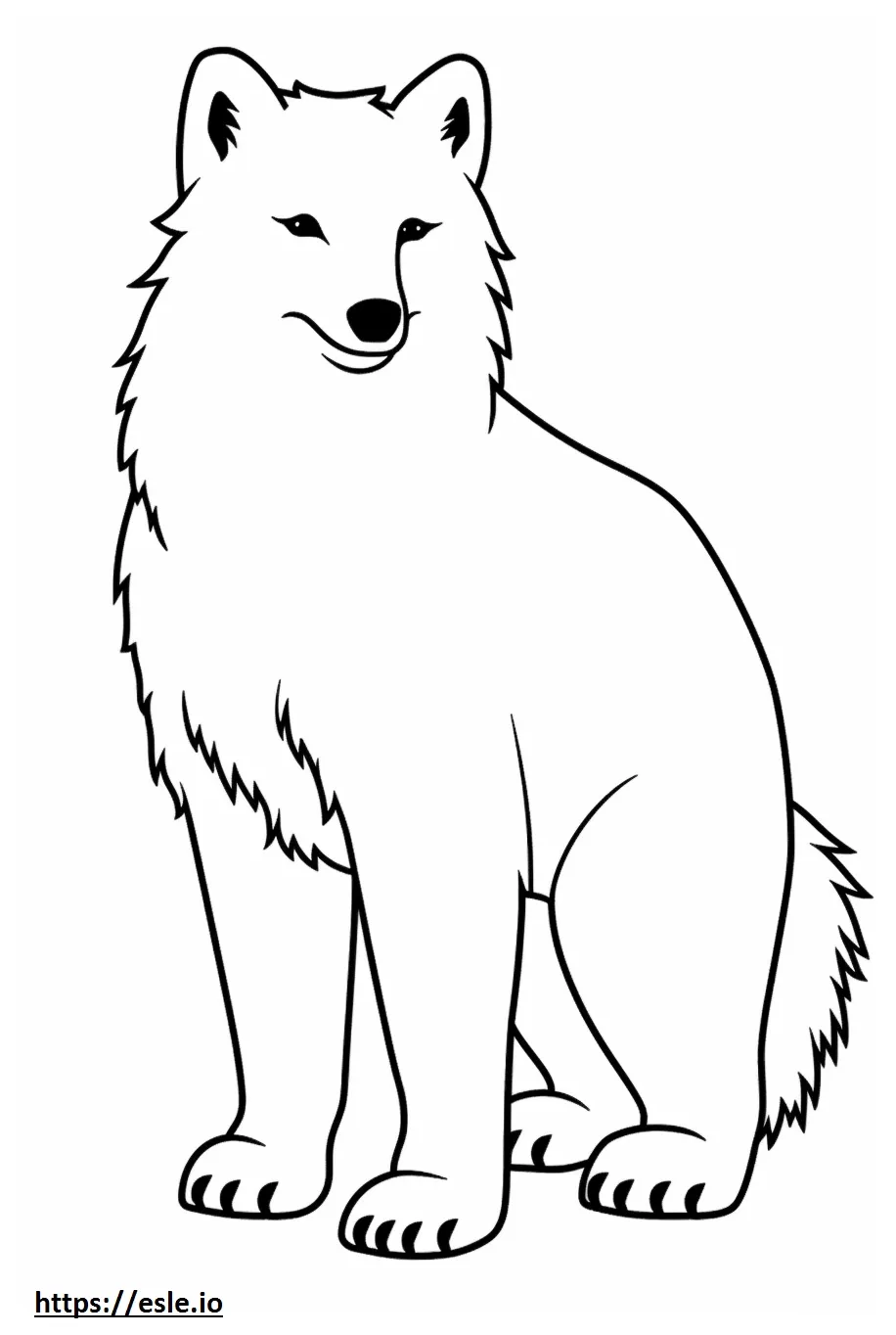 Arctic fox cartoon coloring page