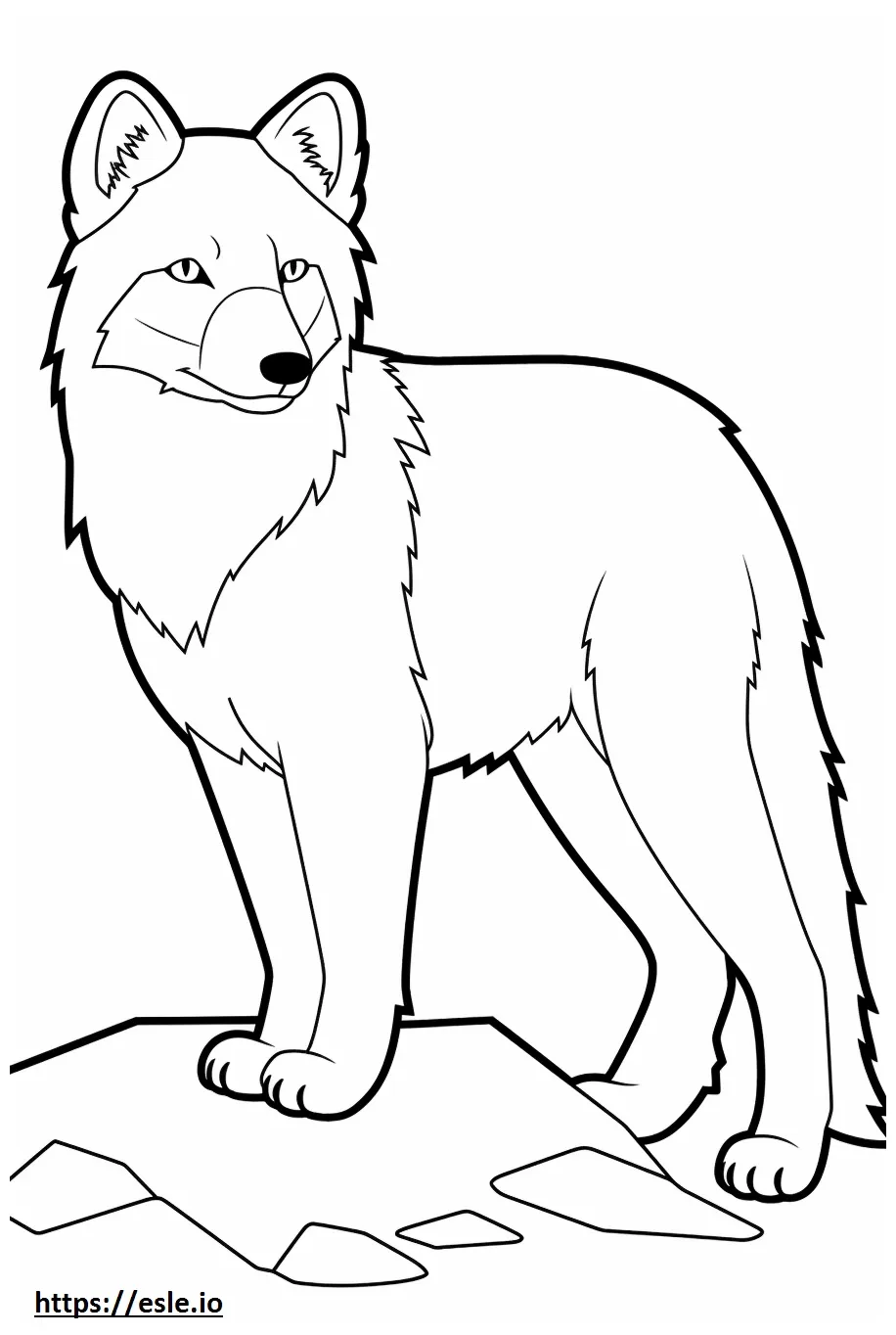 Arctic fox cartoon coloring page