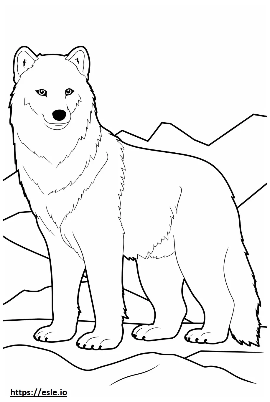 Arctic fox cute coloring page