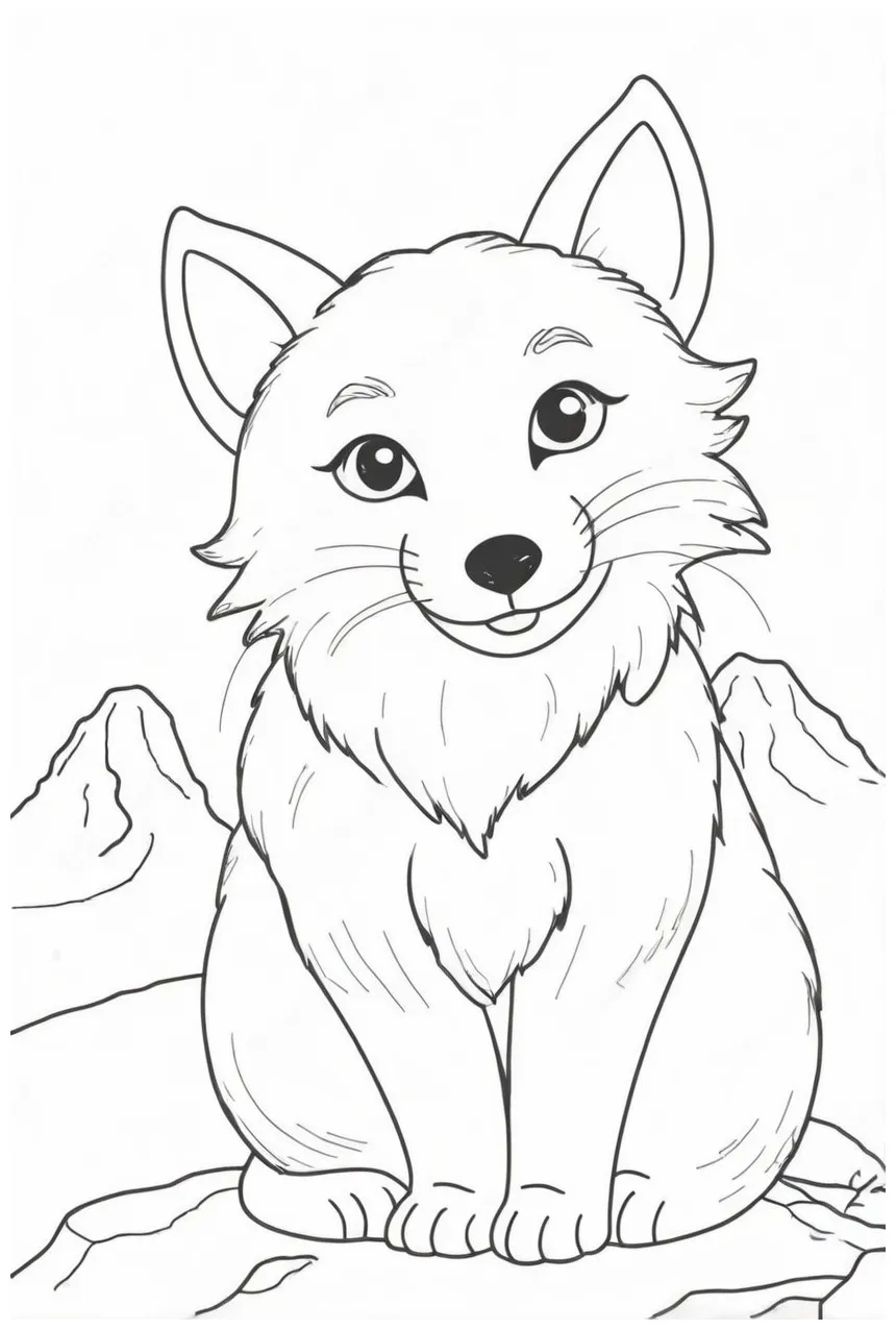 Arctic Fox Coloring Pages - ColoringDraft.com