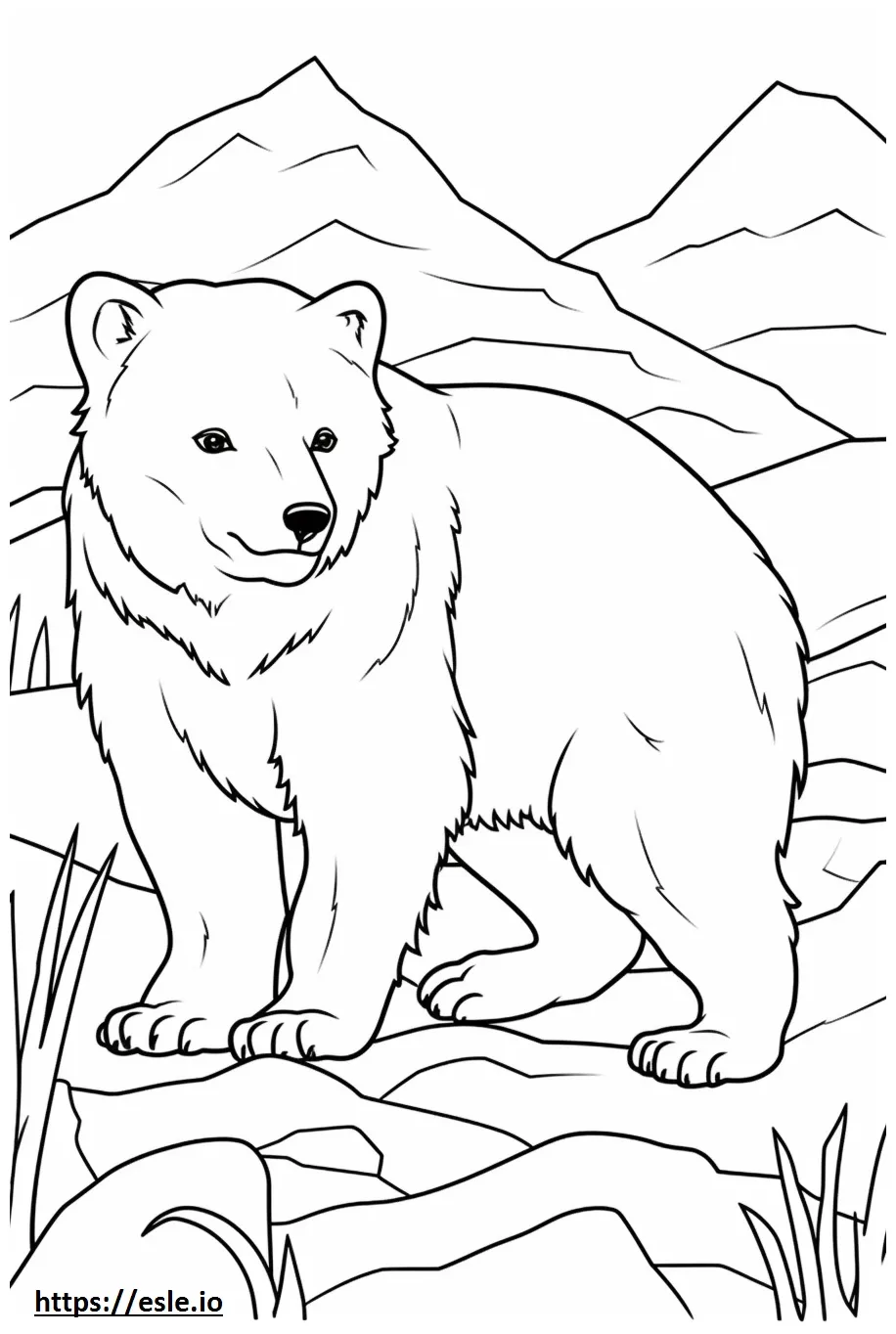 Arctic fox playing coloring page