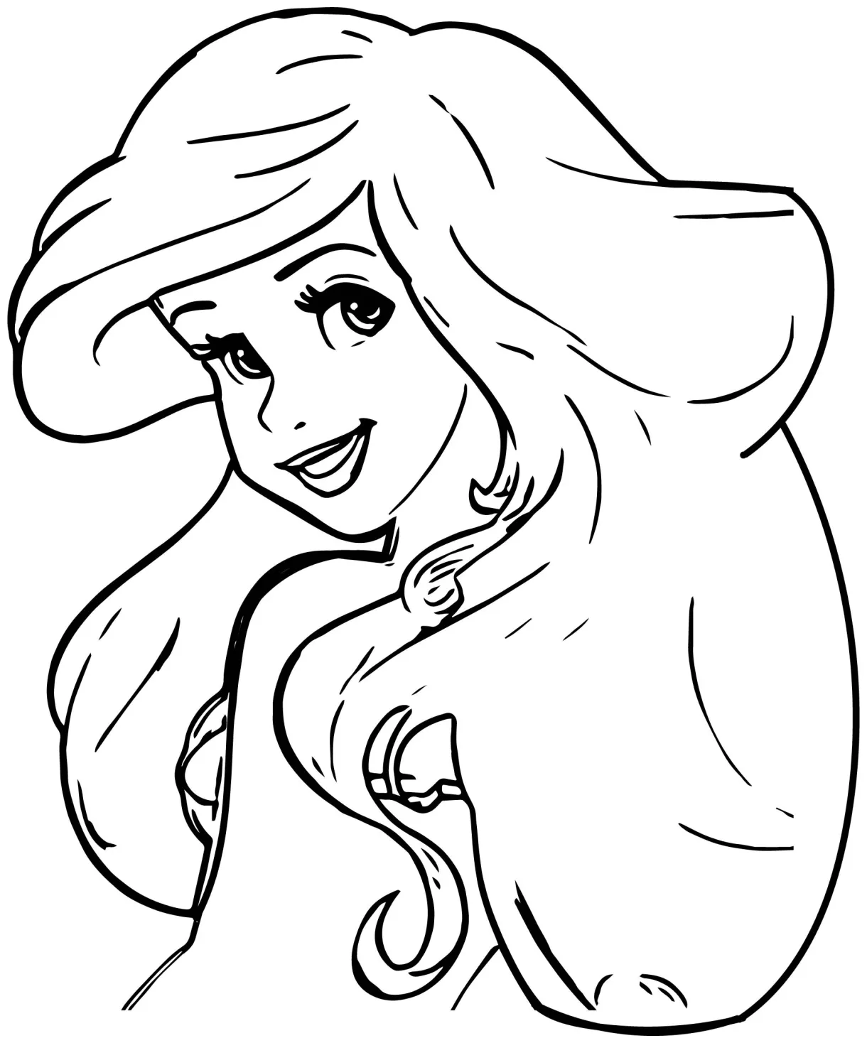 Beautiful Ariel Mermaid Coloring Page | Wecoloringpage.com