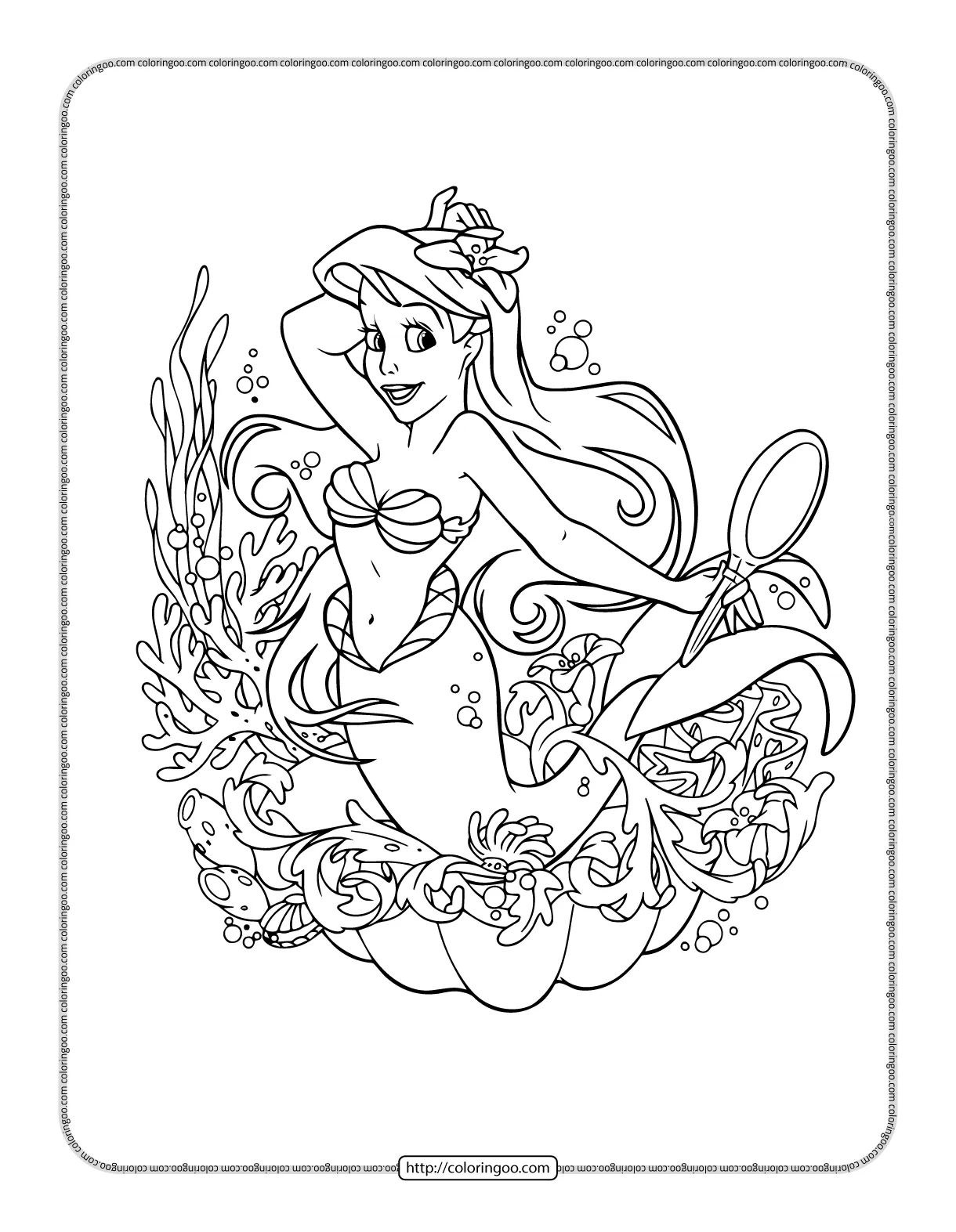 Mermaid Baby Ariel Coloring Pages Coloring Pages