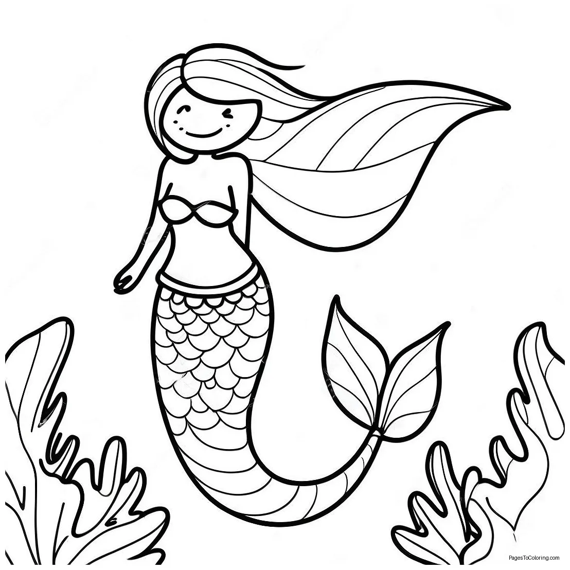 Mermaid Tail Coloring Page (37132-29862)