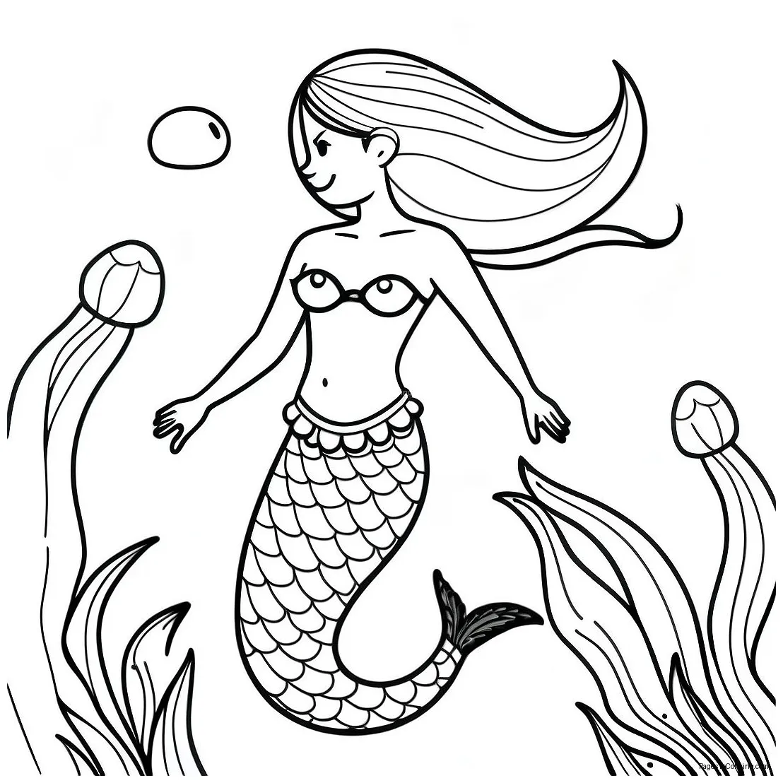 Mermaid Tail Coloring Page (37132-29864)