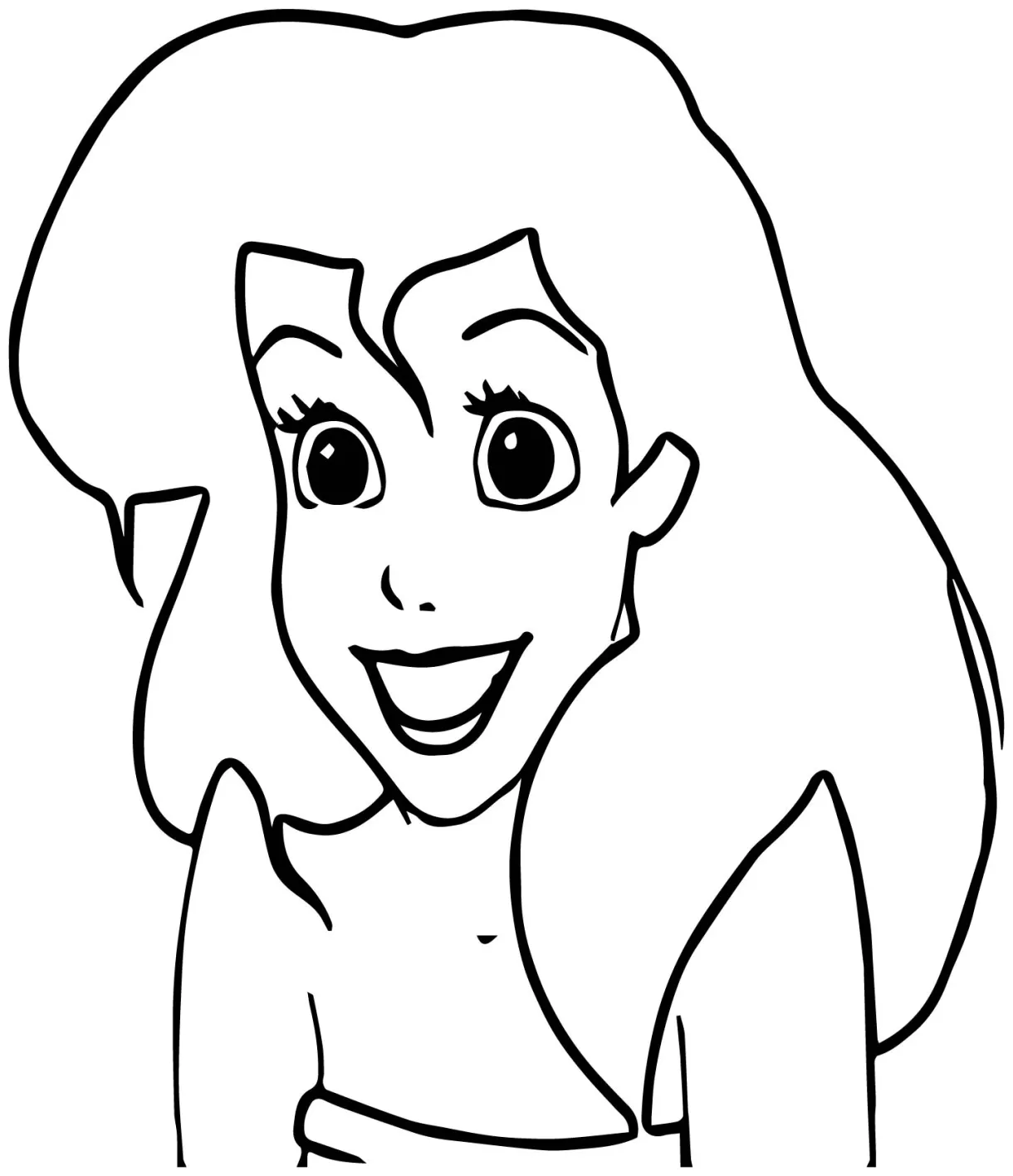 Ariel Mermaid Excited Coloring Page - Wecoloringpage.com