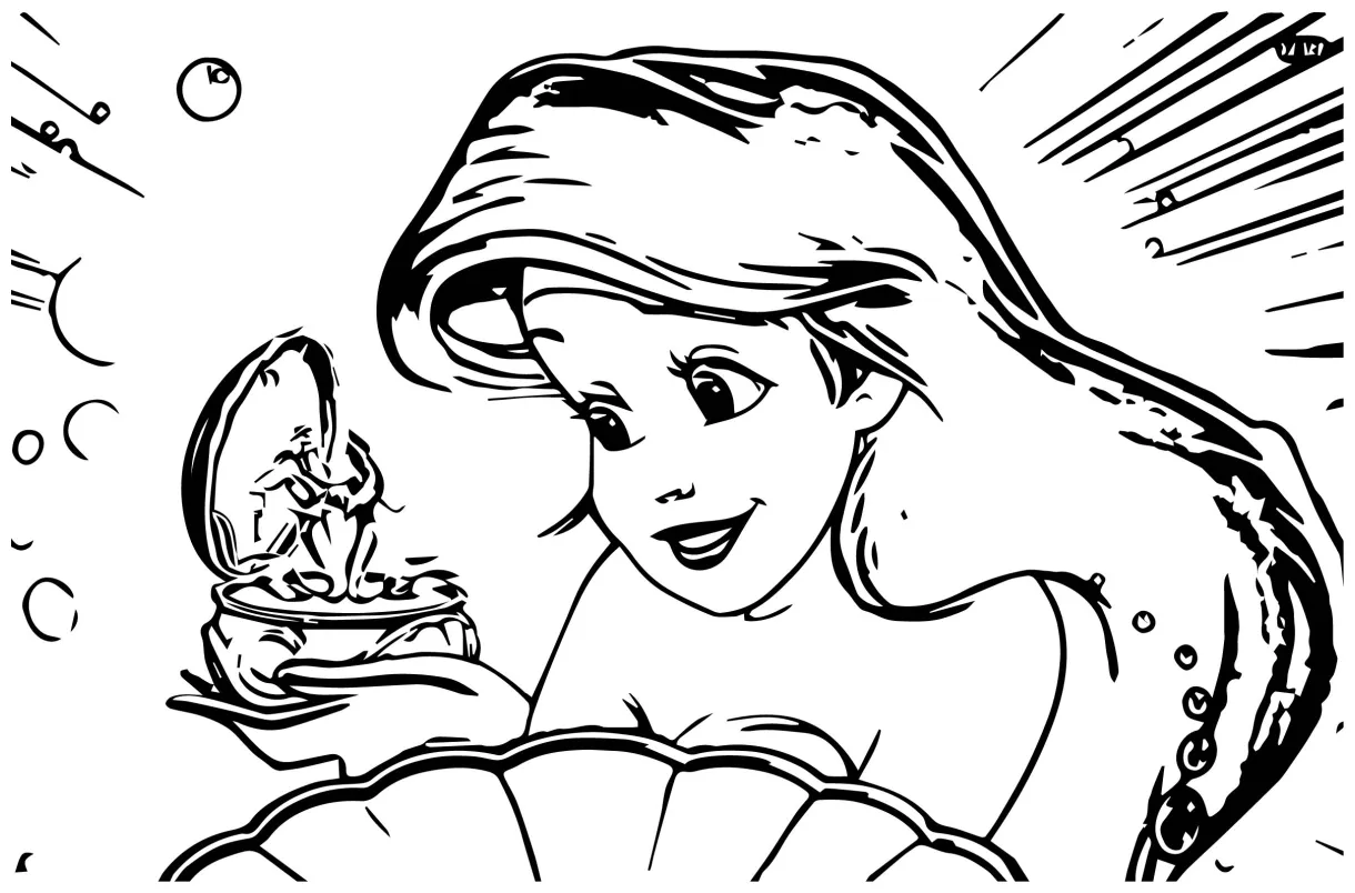 Ariel Mermaid Coloring Page 036 - Wecoloringpage.com
