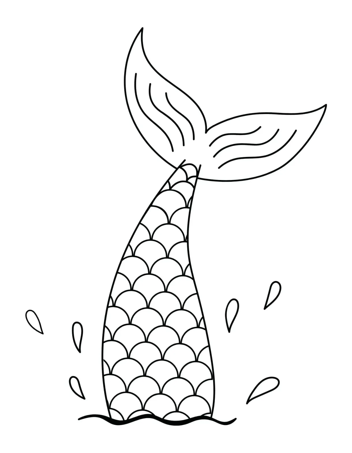 Mermaid Tail Coloring Page - Download Free Printable