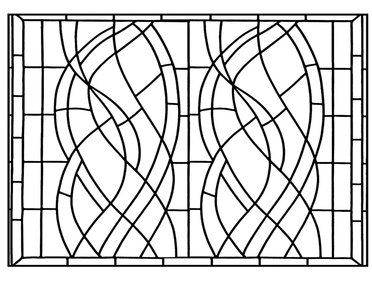Art deco window of a madrid hotel art deco coloring pages for adults printable coloring page