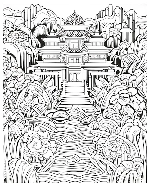 Premium Photo | Art Deco Design Coloring Page