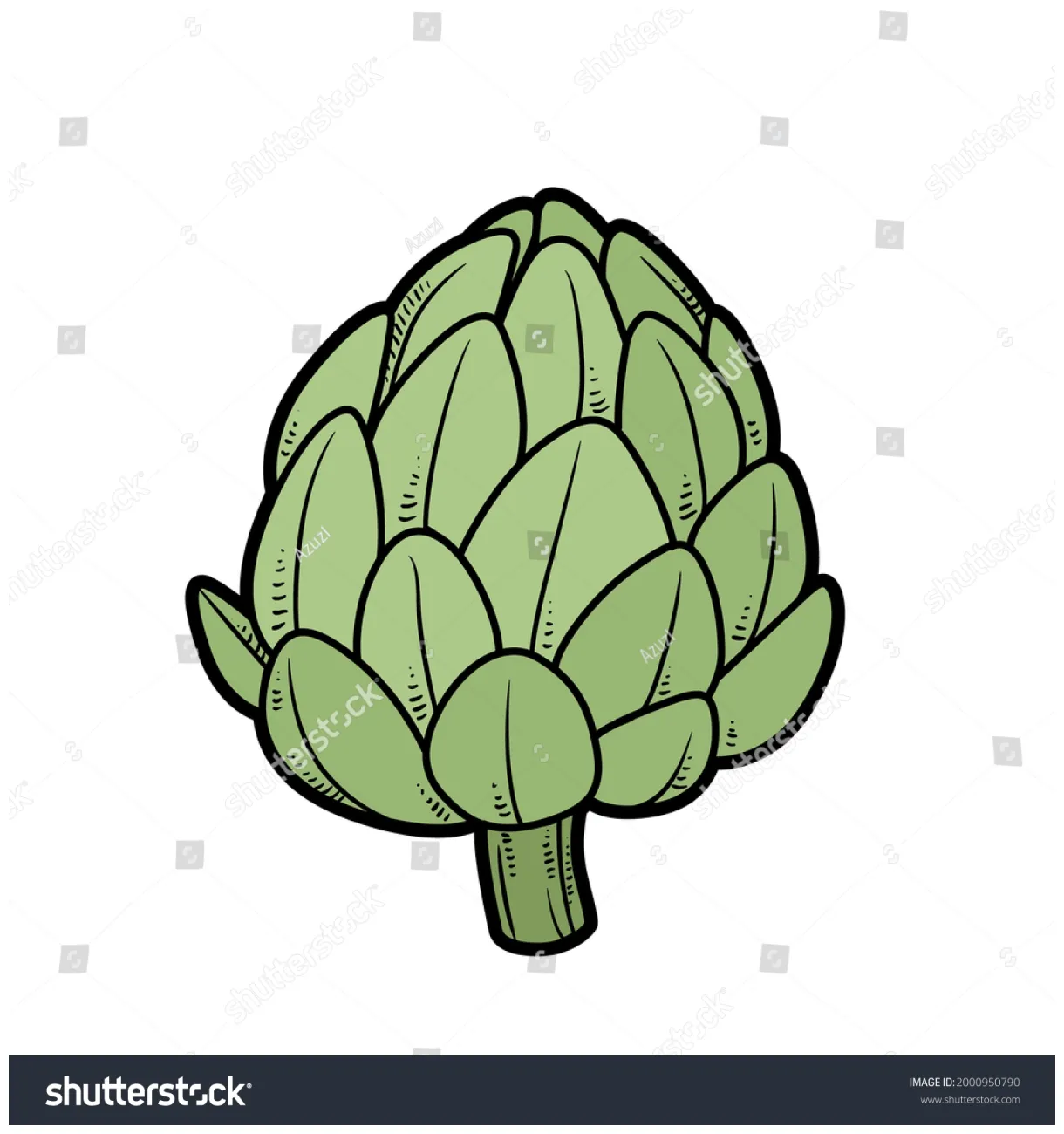 Artichoke color variation coloring page isolated stock vector royalty