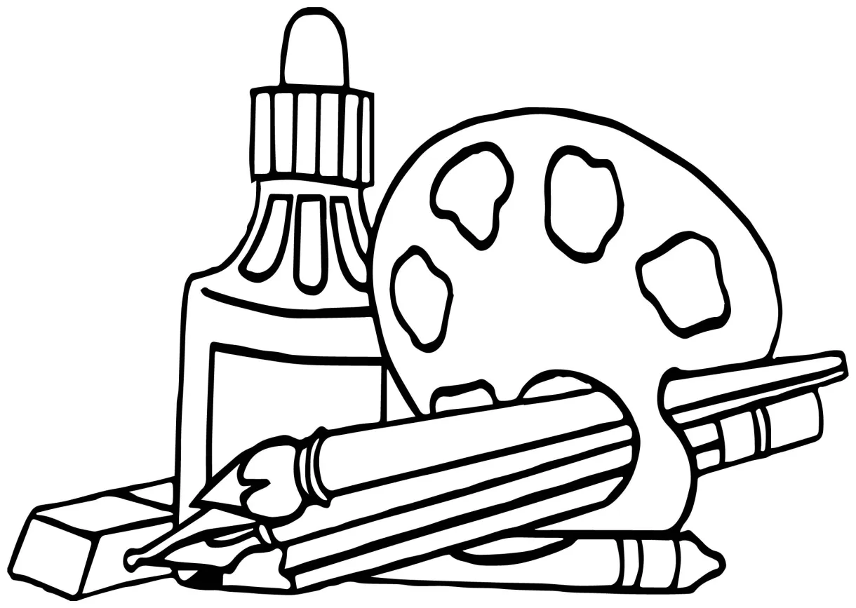 Nap art supplies coloring page wecoloringpage