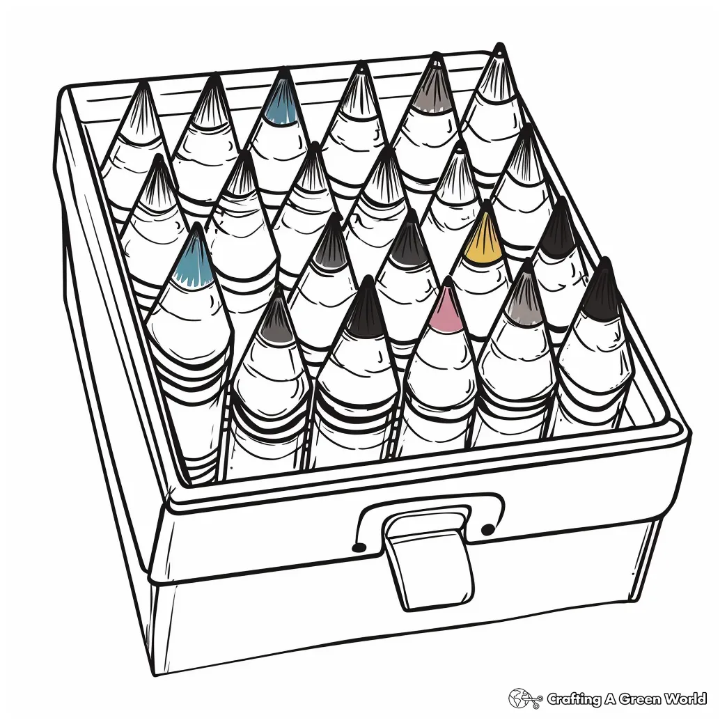 Art supplies coloring page
