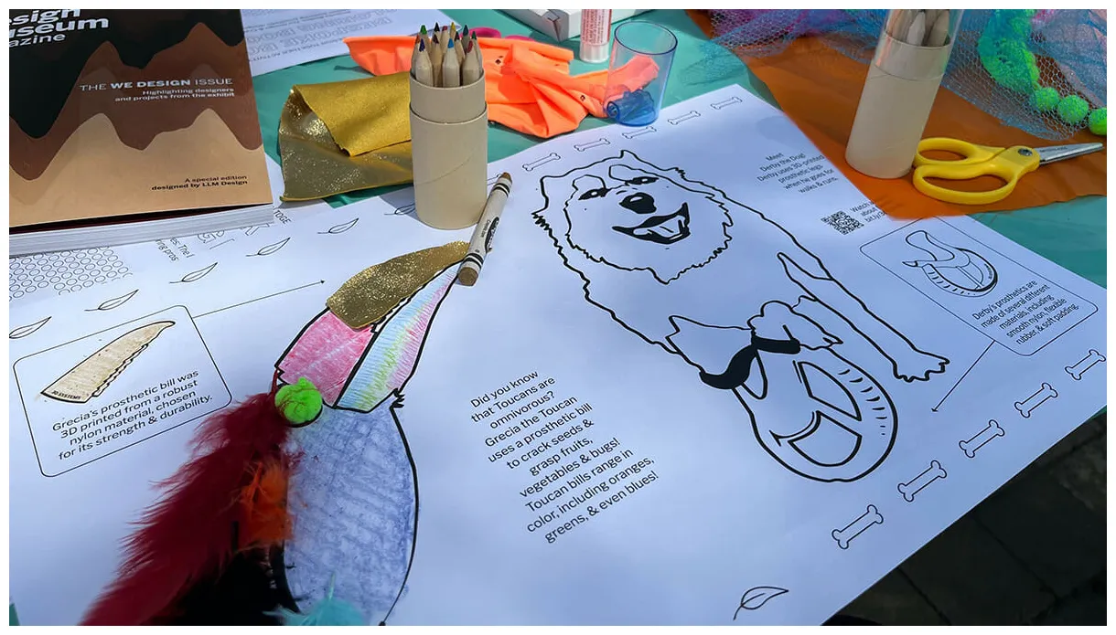 Art supplies coloring page