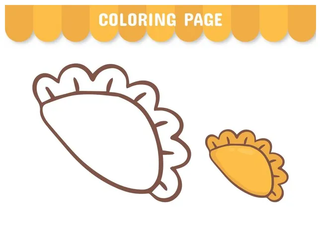 Premium vector coloring page of asian food worksheet for children