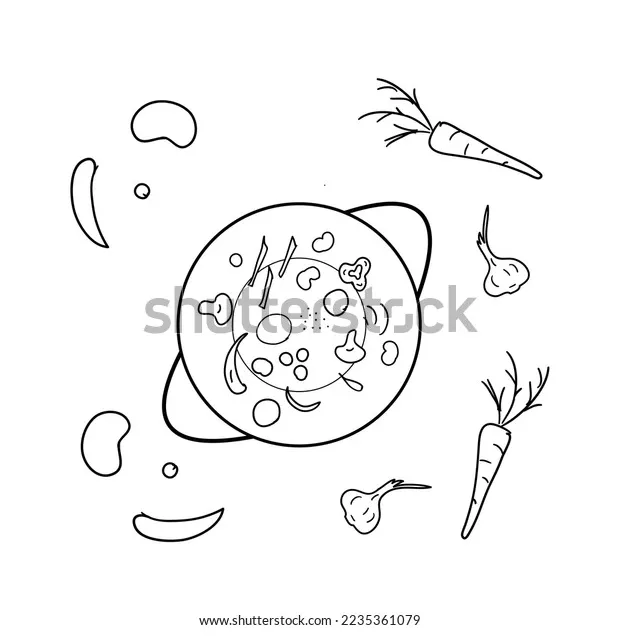 Coloring page asian food vector illustration stock vector